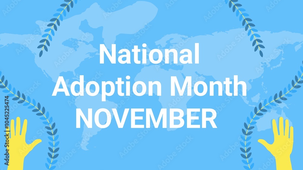 Naklejka premium National Adoption Month November 