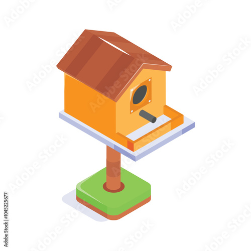 Premium isometric icon of birdhouse, ready to use vector