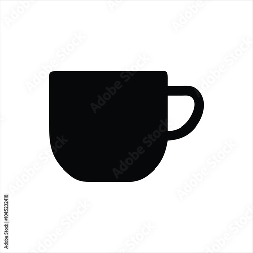 Coffee Mug Silhouette Design Vector Illustration Clipart Eps