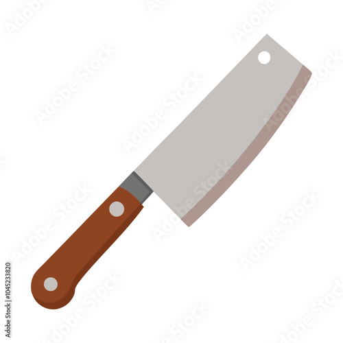 Metal meat knife vector illustration isolated on a white background