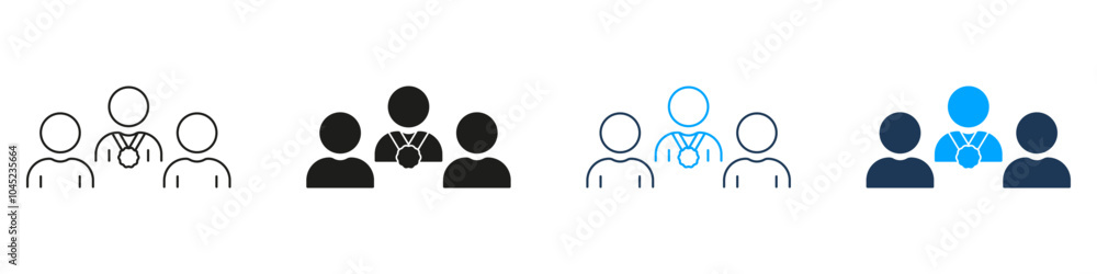 First Place on Competition Pictogram. Best Winner on Podium Line and Silhouette Icon Set. Sport Award, Medal for Champion Symbol. Success Victory Sign. Editable Stroke. Isolated Vector Illustration First Place on Competition Pictogram. Best Winner on Podium Line and Silhouette Icon Set. Sport Award, Medal for Champion Symbol. Success Victory Sign. Editable Stroke. Isolated Vector Illustration