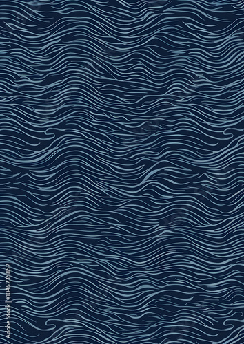 Stylish calm abstract dark blue pattern of small waves in the ocean