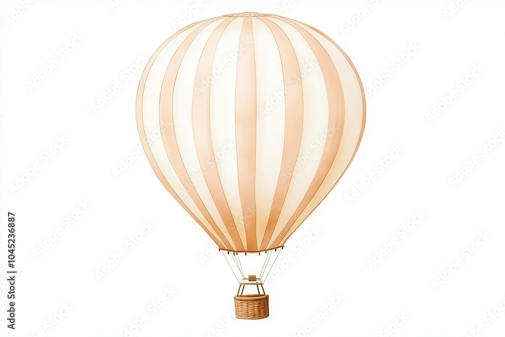Obraz premium Vintage hot air balloon, white isolated background.
