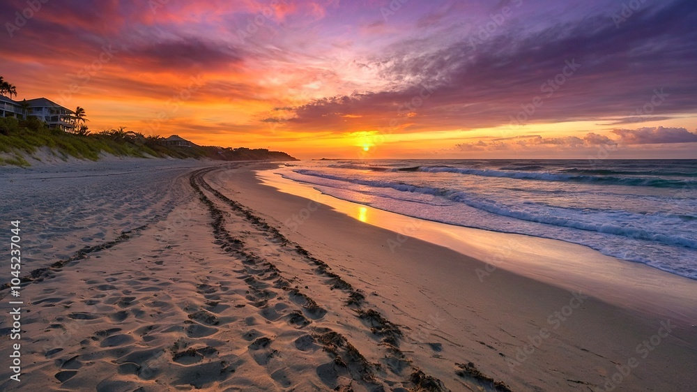 Romantic Stroll on Oceanfront Beach at Sunset Romantic Stroll on Oceanfront Beach at Sunset