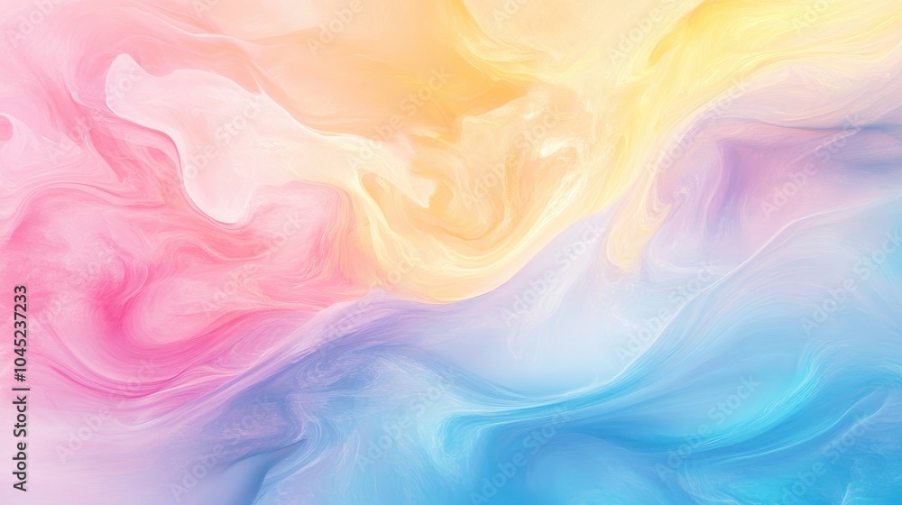 A pastel-colored abstract background with soft swirls of pink, blue, and yellow, creating a dreamy and lighthearted atmosphere ideal for creative projects A pastel-colored abstract background with soft swirls of pink, blue, and yellow, creating a dreamy and lighthearted atmosphere ideal for creative projects