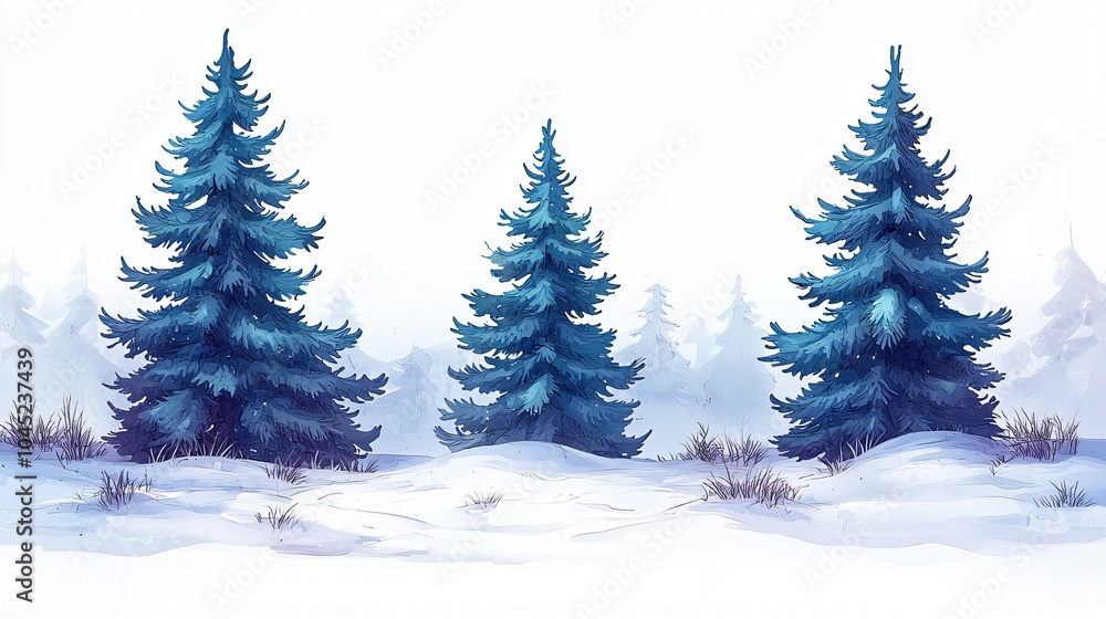 Winter pine snow scene Winter pine snow scene