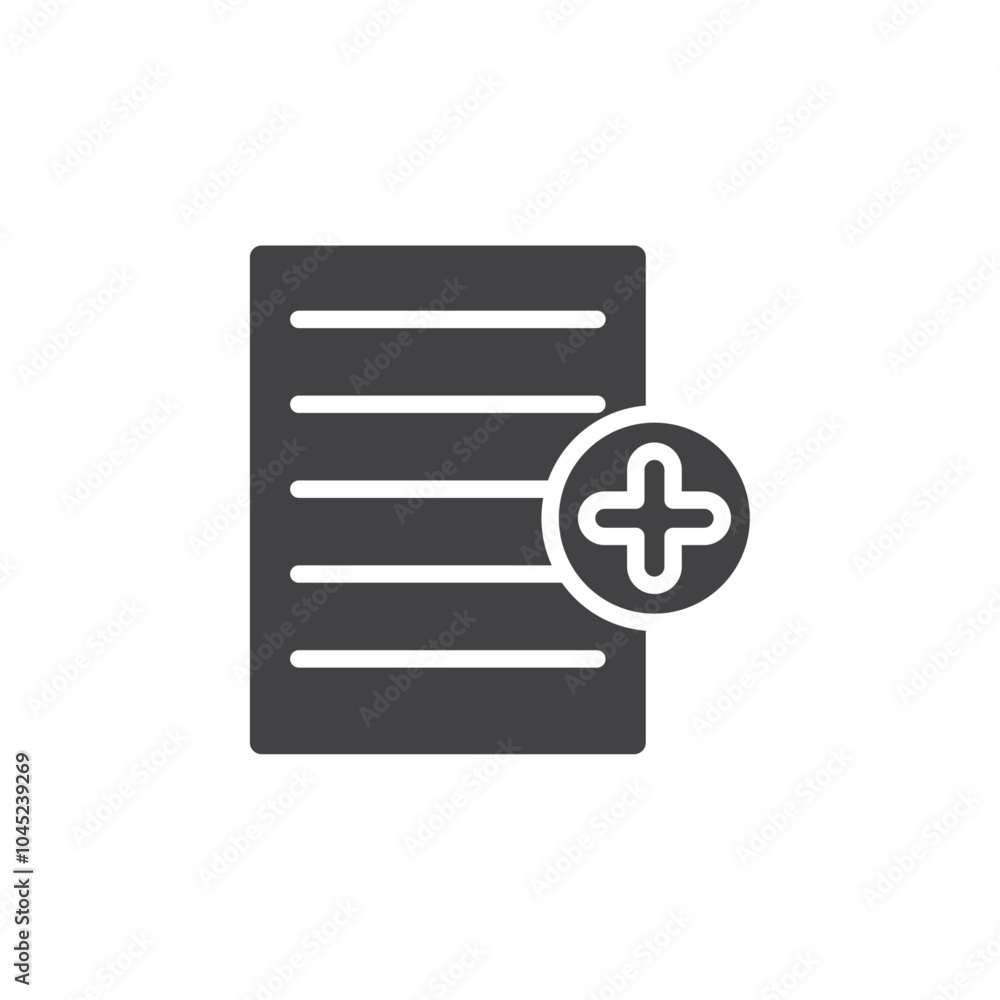 Add document icon Symbol mark in filled style Add document icon Symbol mark in filled style