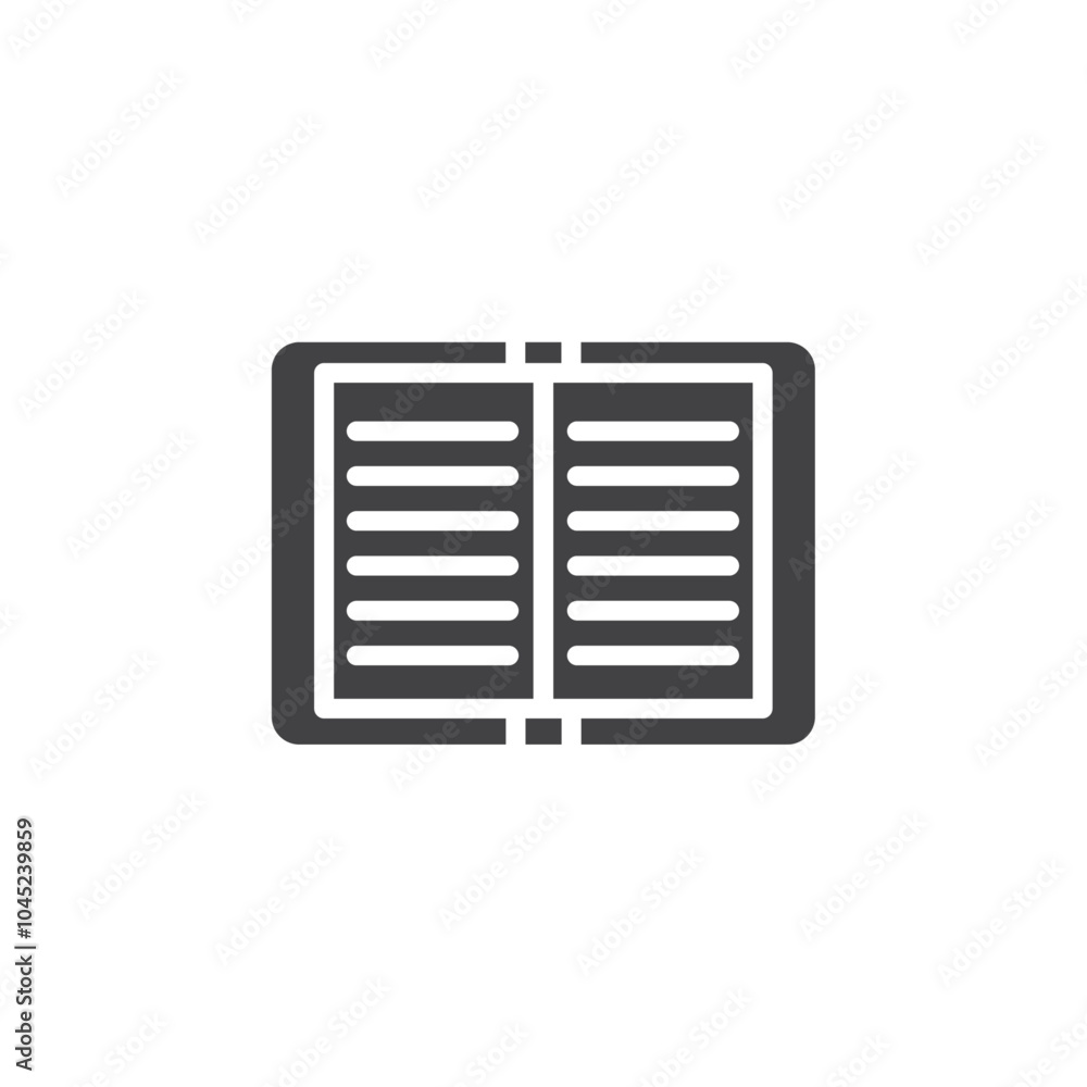 Book open icon Symbol mark in filled style Book open icon Symbol mark in filled style