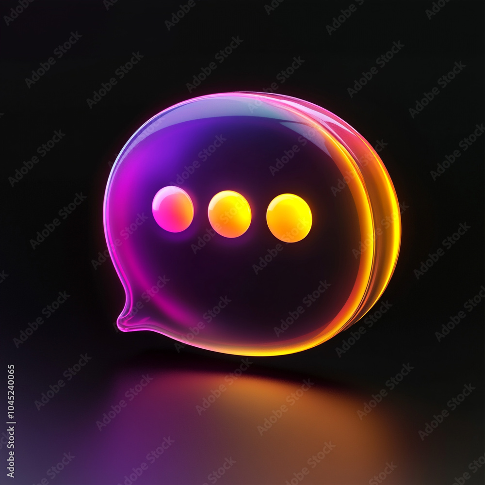 3d message speech bubble on dark background. 3d message speech bubble on dark background.