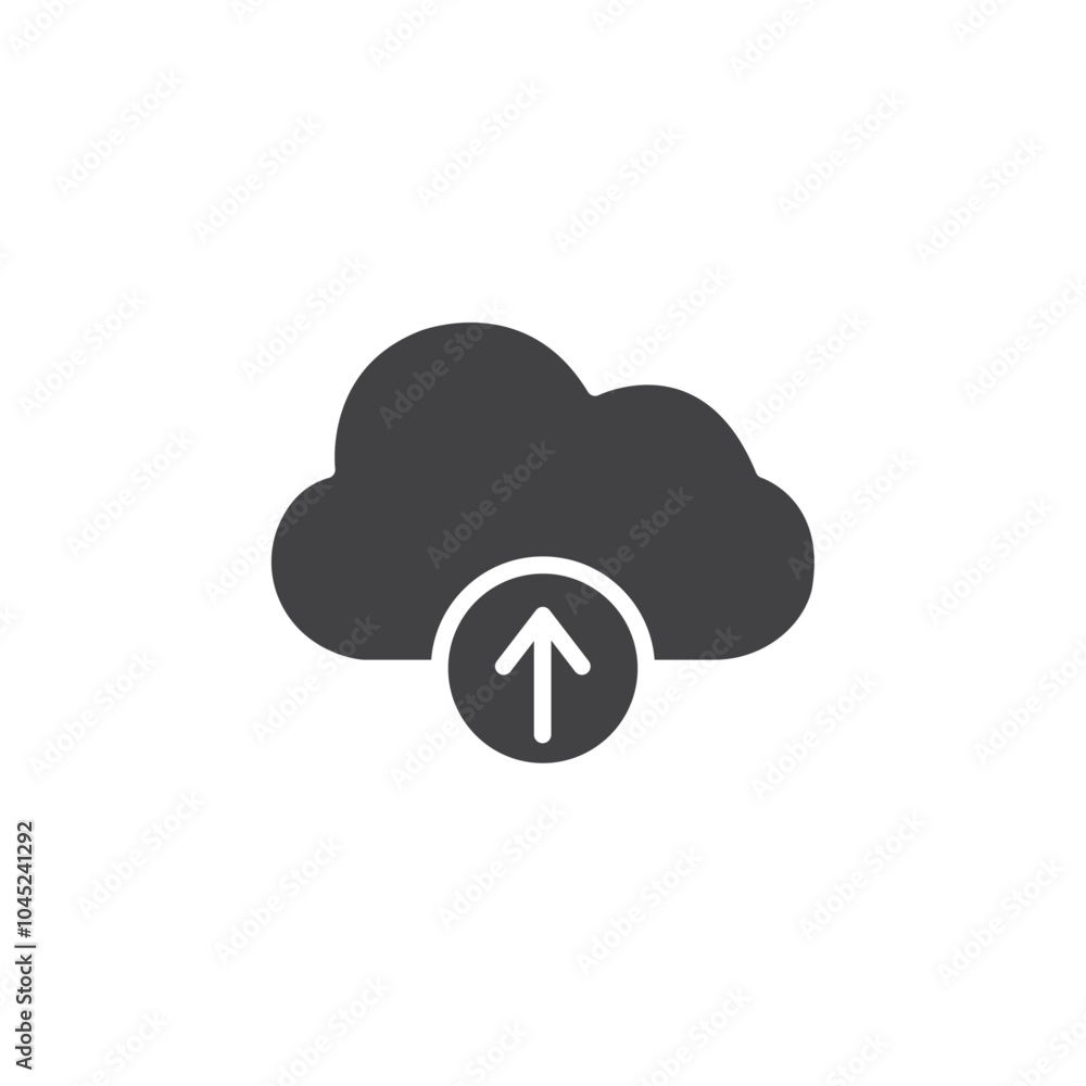 Cloud upload icon Symbol mark in filled style Cloud upload icon Symbol mark in filled style