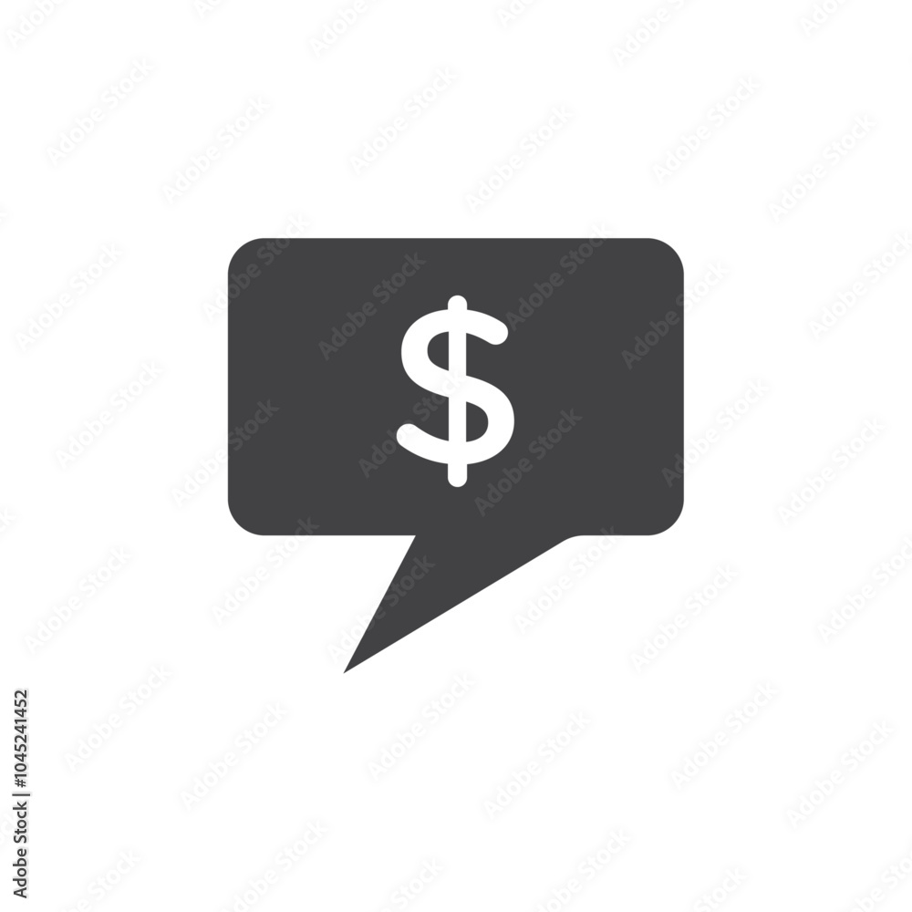 Comment dollar icon Symbol mark in filled style Comment dollar icon Symbol mark in filled style