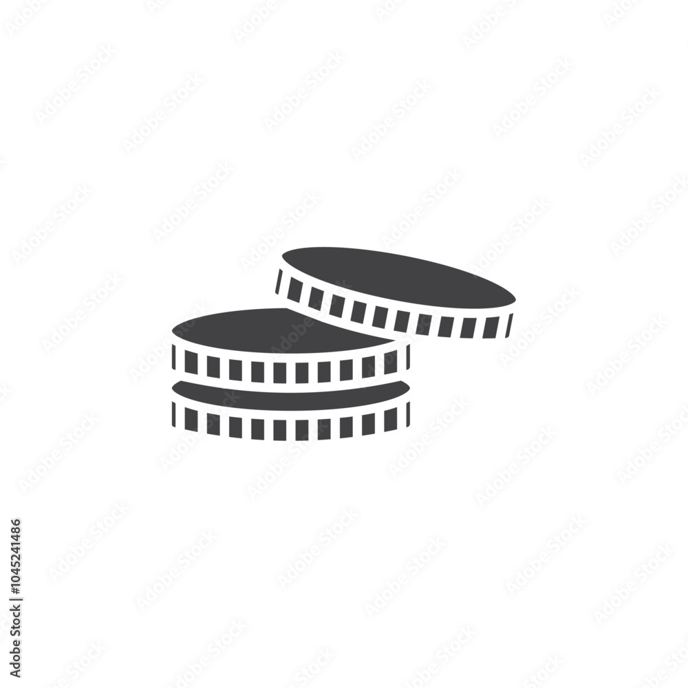 Coins icon Symbol mark in filled style Coins icon Symbol mark in filled style