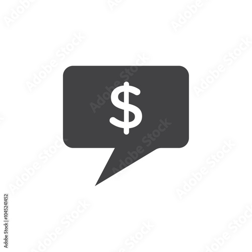 Comment dollar icon Symbol mark in filled style