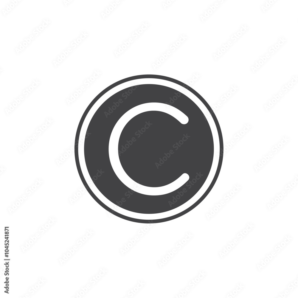 Copyright icon Symbol mark in filled style Copyright icon Symbol mark in filled style