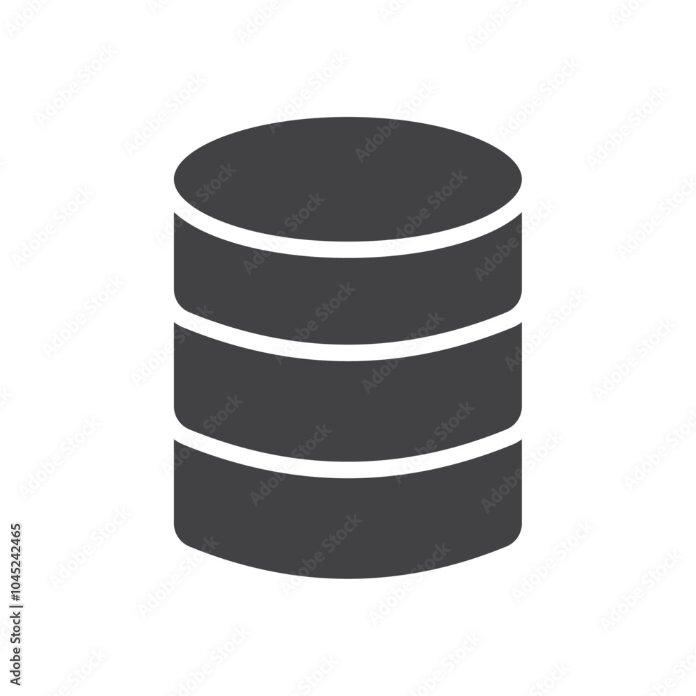 Database icon Symbol mark in filled style Database icon Symbol mark in filled style