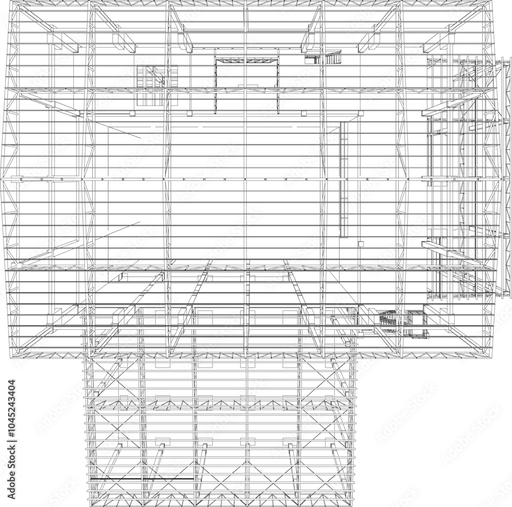 3D illustration of industrial project 3D illustration of industrial project