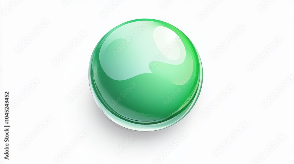 A glossy green sphere on a clean background, reflecting light with a modern aesthetic. A glossy green sphere on a clean background, reflecting light with a modern aesthetic.