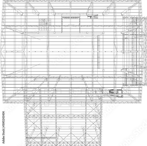 3D illustration of industrial project