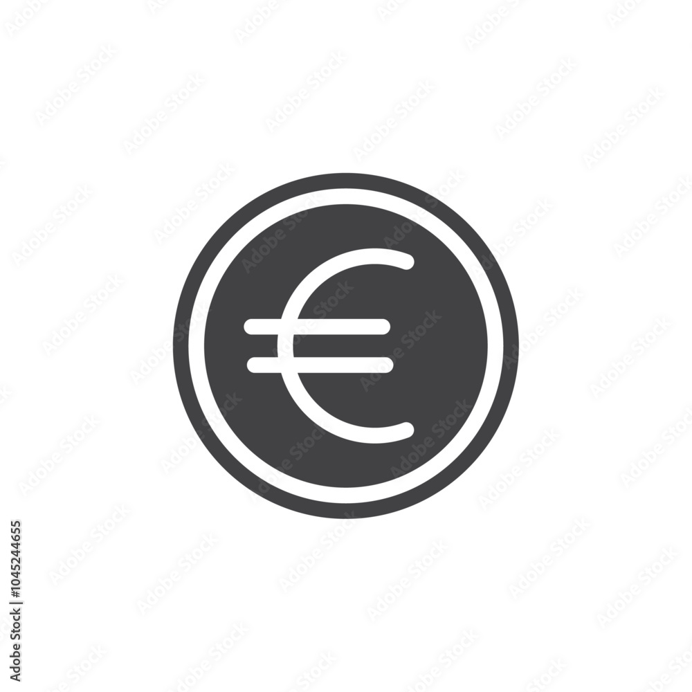 Euro Icon Symbol mark in filled style Euro Icon Symbol mark in filled style