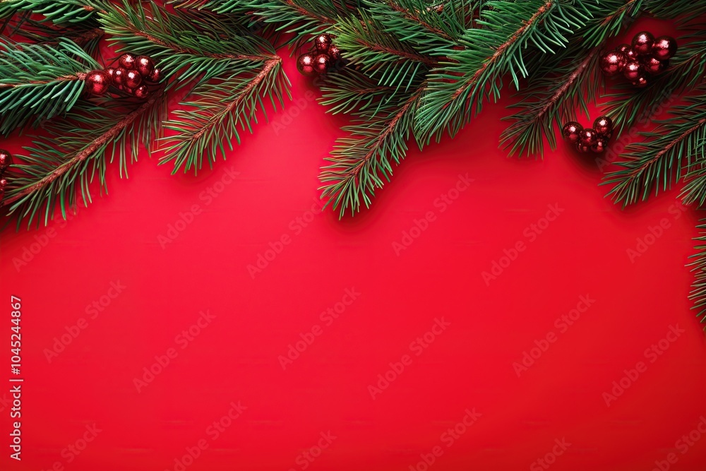 Christmas background with fir branches frame with empty space in the middle to add text. Ai Generative Christmas background with fir branches frame with empty space in the middle to add text. Ai Generative