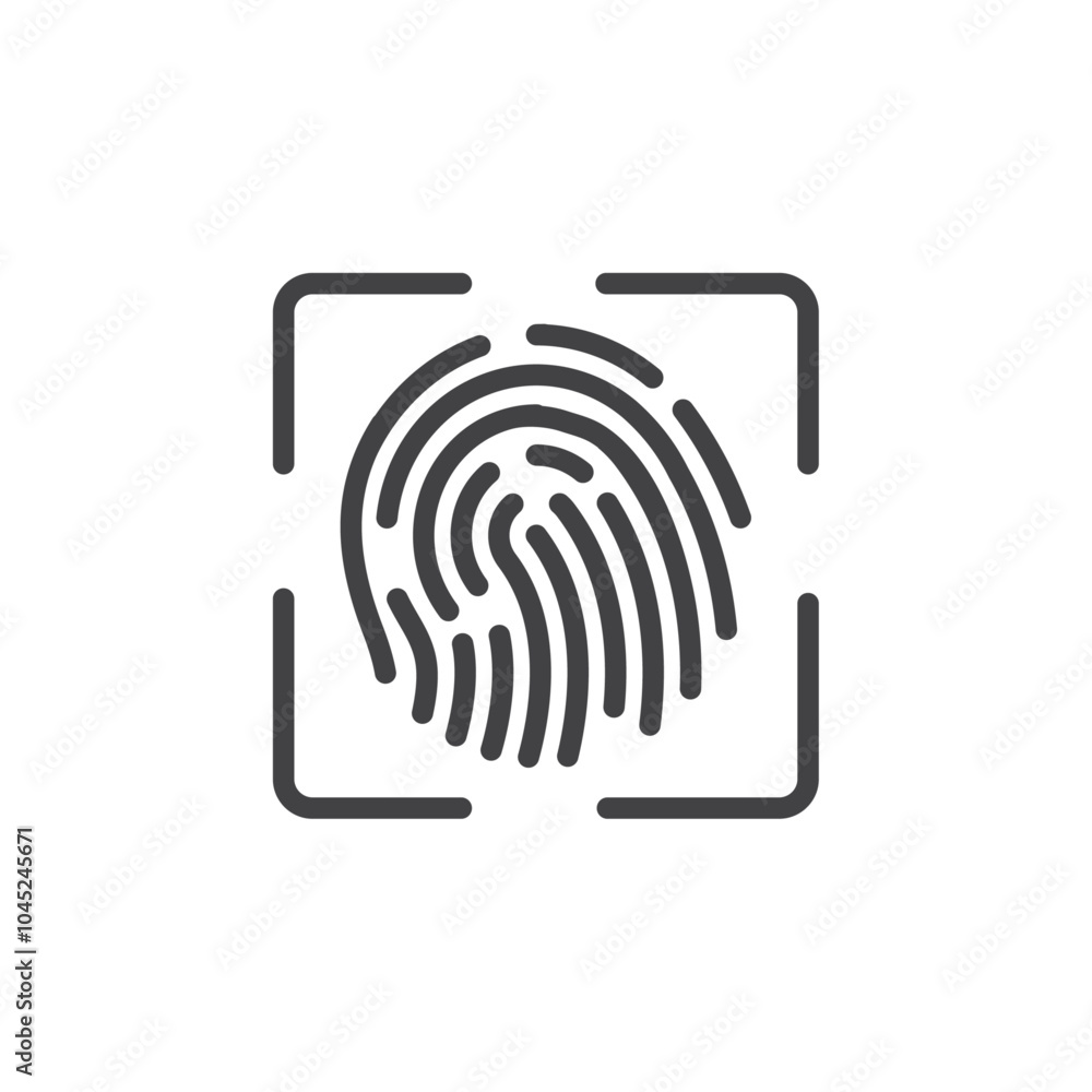 Fingerprint icon Symbol mark in filled style Fingerprint icon Symbol mark in filled style