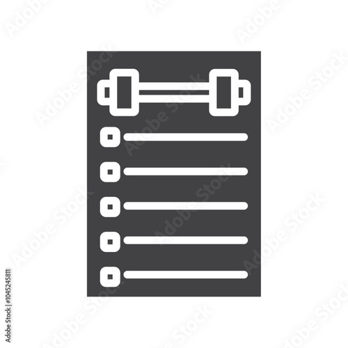 Fitness plan icon Symbol mark in filled style