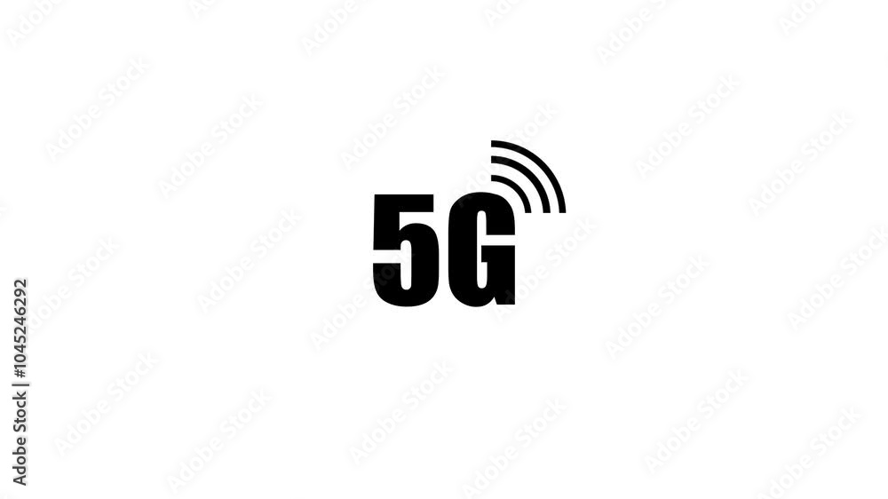 Abstract animated 5G network icon on background Abstract animated 5G network icon on background