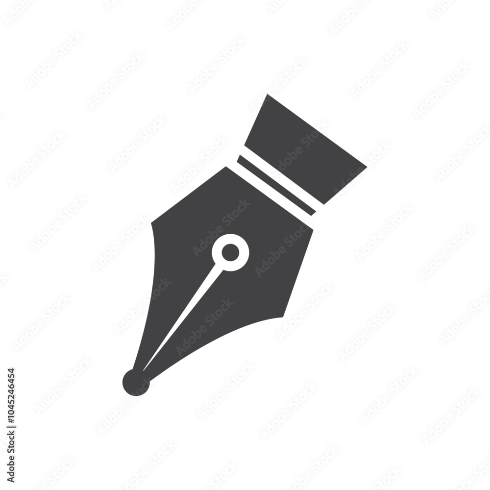 Fountain pen icon Symbol mark in filled style Fountain pen icon Symbol mark in filled style