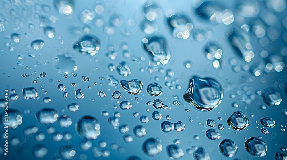 Transparent Water Droplets on Clean Background Transparent Water Droplets on Clean Background