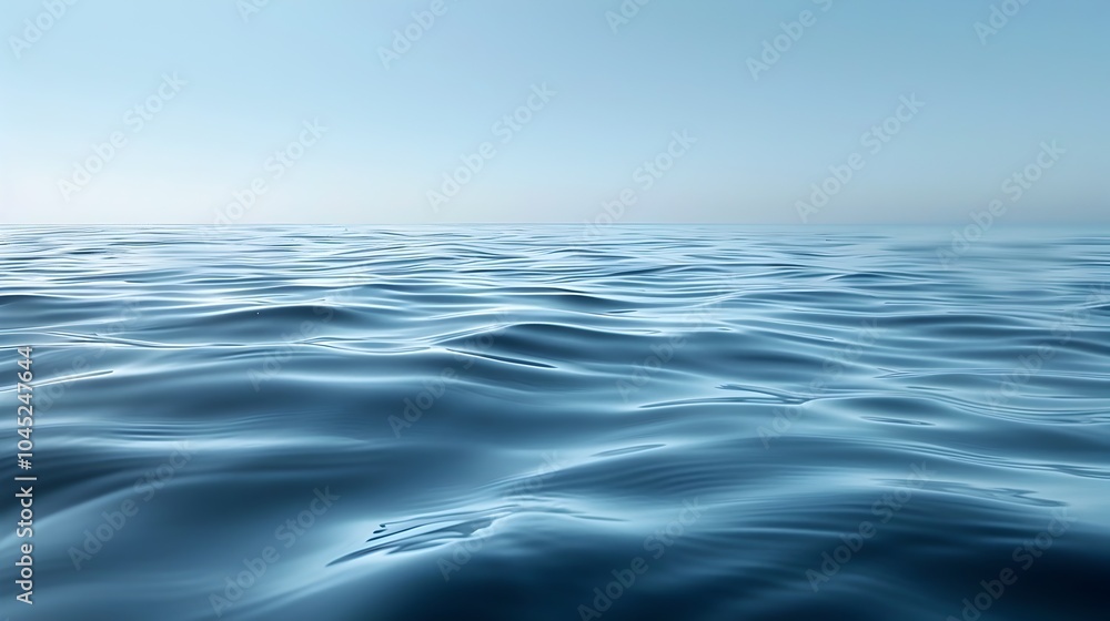 Naklejka premium Peaceful Blurred Blue Water Surface in Tranquil Nature Background