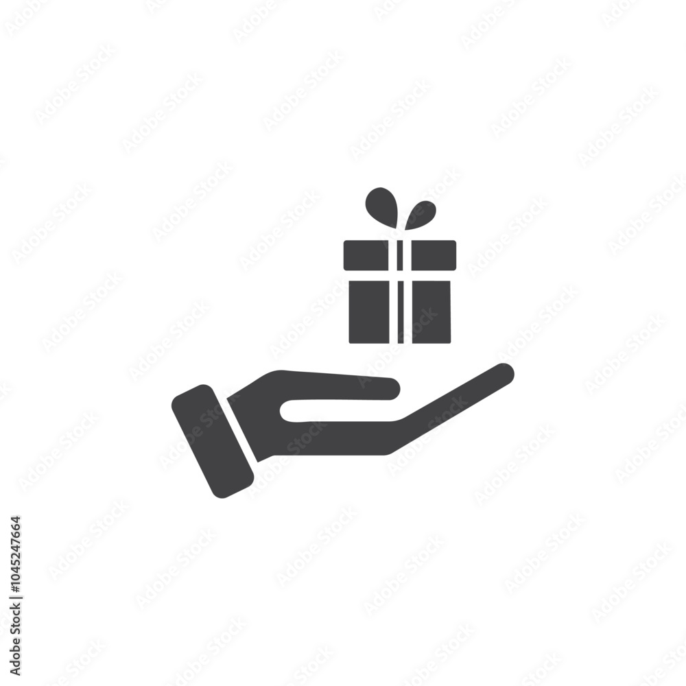Hand holding box icon Symbol mark in filled style Hand holding box icon Symbol mark in filled style