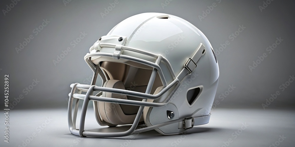 Fototapeta premium Forced perspective white American football helmet mockup isolated on white background