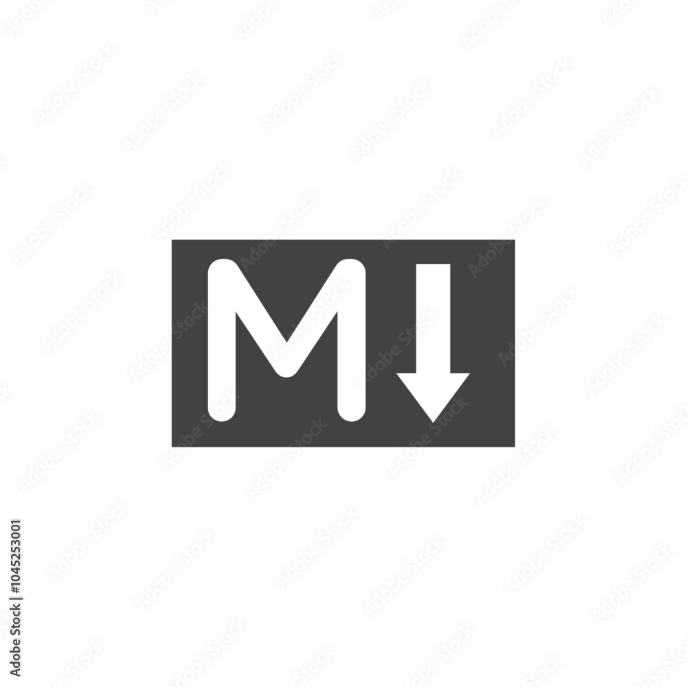 Markdown icon Symbol mark in filled style Markdown icon Symbol mark in filled style