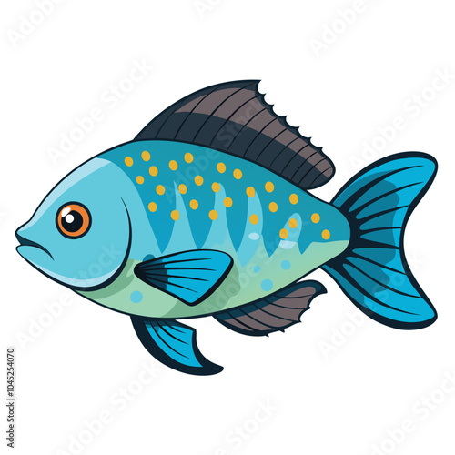 Gourami fish vector illustration Isolated white background.