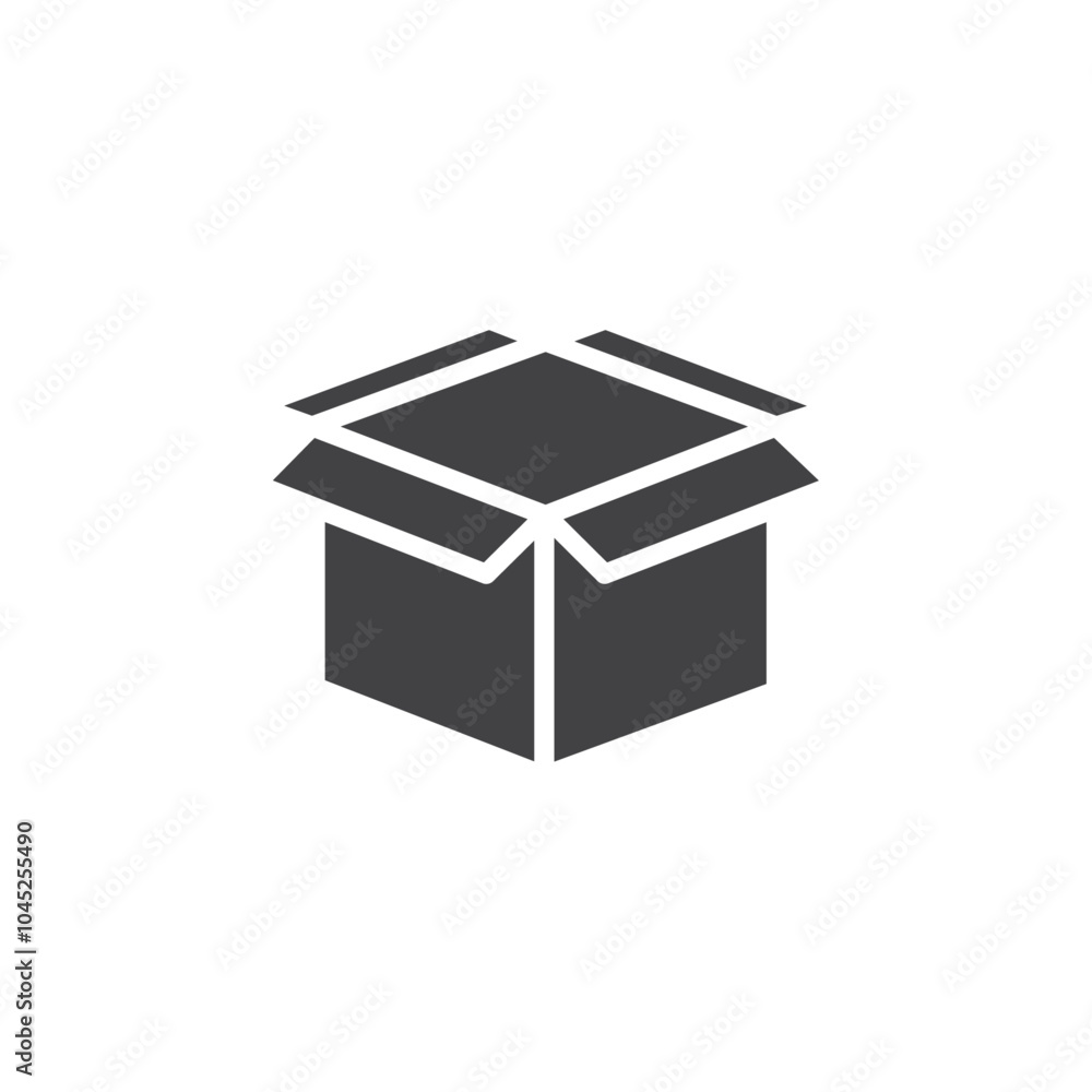 Open box icon Symbol mark in filled style Open box icon Symbol mark in filled style