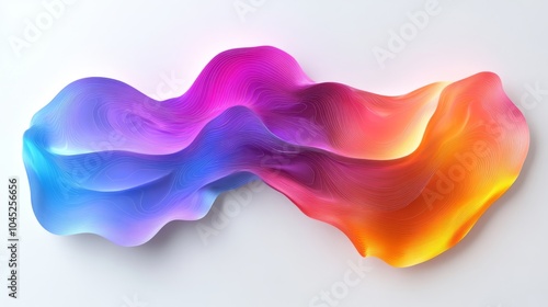 A vibrant abstract wave in hues of blue, pink, and orange, demonstrating fluidity and modern design.