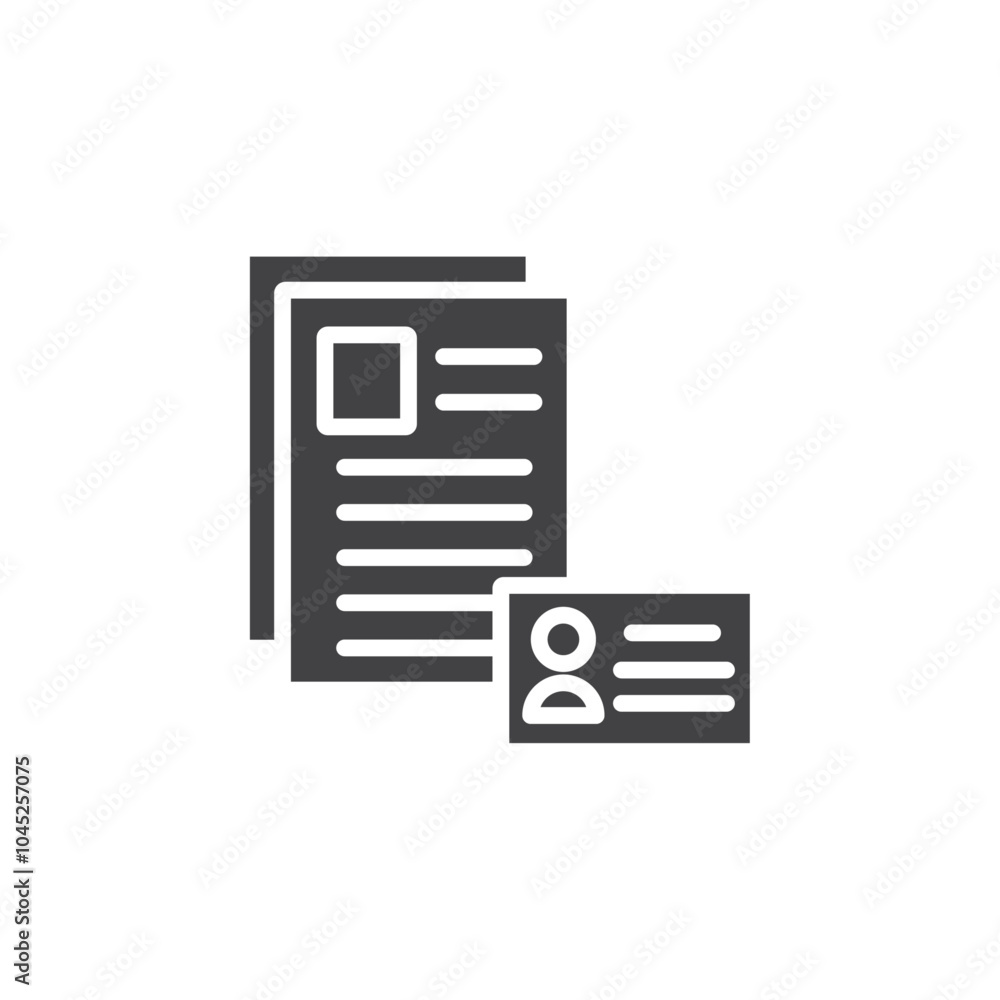 Personal documents icon Symbol mark in filled style Personal documents icon Symbol mark in filled style