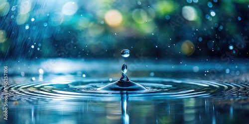 Wallpaper Mural A Single Water Drop Creating Concentric Ripples in a Pool of Still Water, Illuminated by a Glimmering Light Source Torontodigital.ca