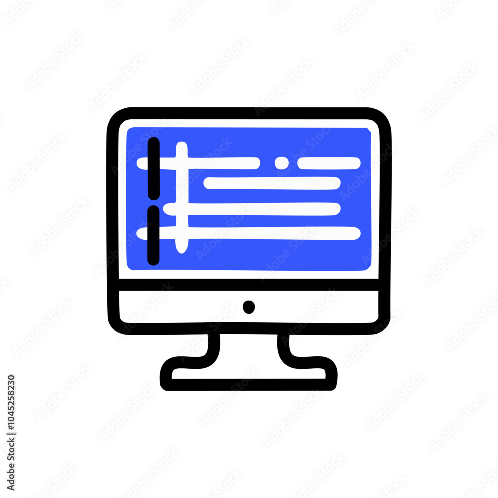 Computer icon, vector illustration. Flat design style Computer icon, vector illustration. Flat design style