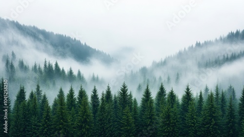 Majestic Pine Trees on Mountain Landscape