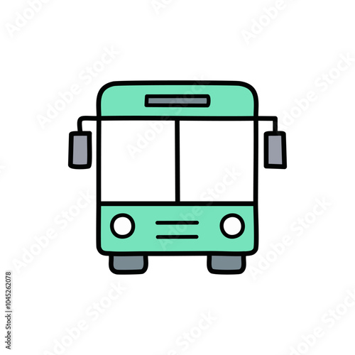 Bus flat icon. Simple line vector illustration on white background. Transport concept.