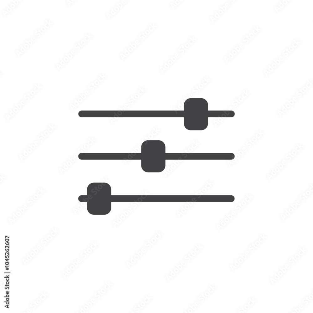 Settings sliders icon Symbol mark in filled style Settings sliders icon Symbol mark in filled style
