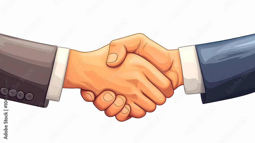 3D Vector Handshake Icon Business Deal Agreement Simple Lines Flat Design Infographic Partnership Symbol White Background