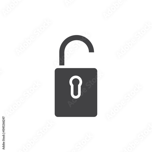 Unlock icon Symbol mark in filled style