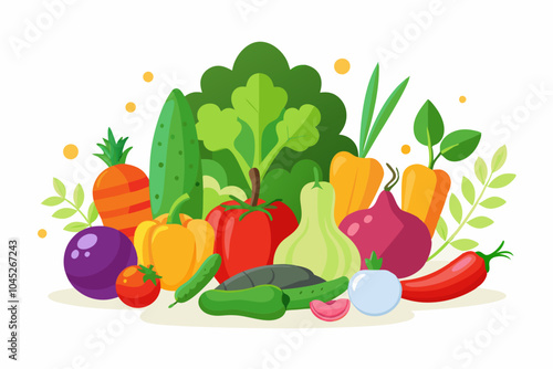 Banner with vector vegetables