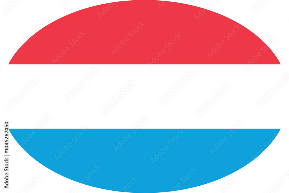Fototapeta premium Oval shaped national flag of the European country of LUXEMBOURG