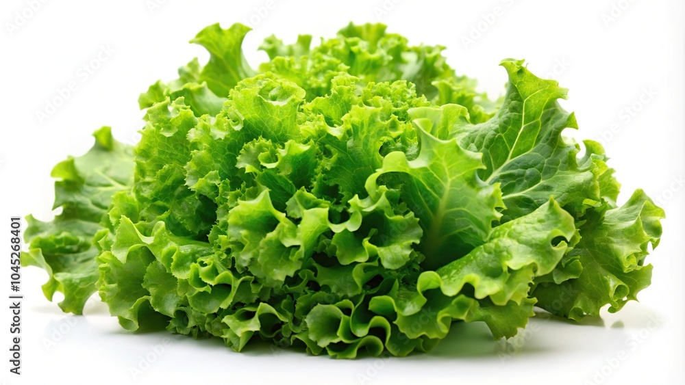 Fresh green leaf lettuce isolated on white background with shallow depth of field. Fresh green leaf lettuce isolated on white background with shallow depth of field.