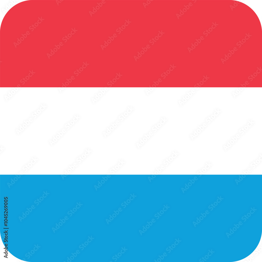 Naklejka premium Button shaped national flag of the European country of LUXEMBOURG