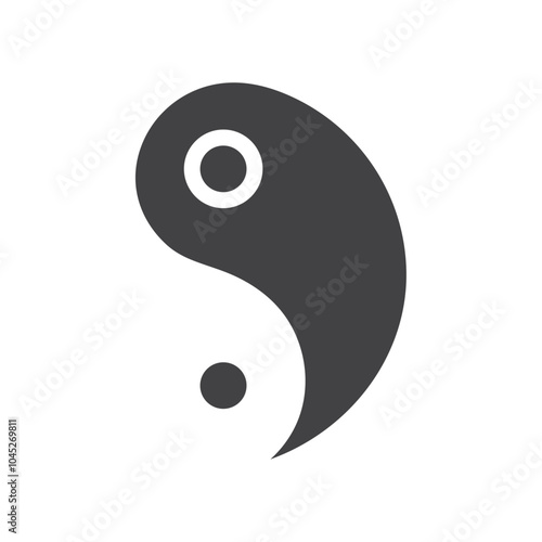 Yin yang icon Symbol mark in filled style