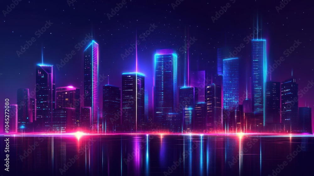 Cyberpunk neon glow with futuristic city elements and bright neon lights in urban colors. Cyberpunk neon glow with futuristic city elements and bright neon lights in urban colors.